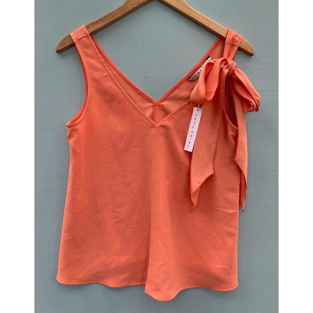 Trina Turk Tank Top - NEW Peach Bow Shirt